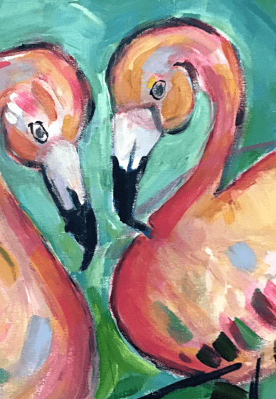 School Holiday Painting Workshop: Flamingos