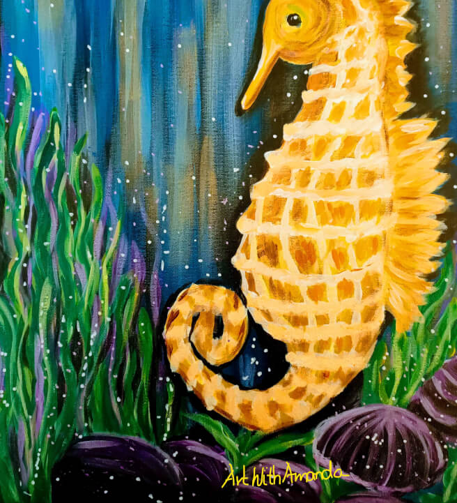 Seahorse - Kids and Adult Acrylic Painting Class