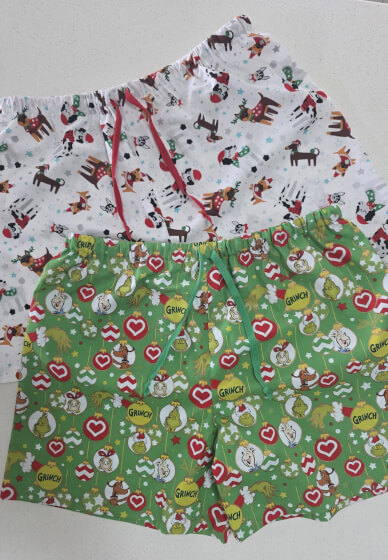 Sew Matching Family Christmas PJ Shorts / Pants