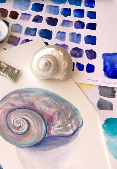 Shells Watercolour Painting Class