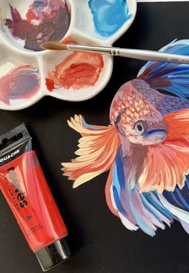 Siamese Fish Reeves Gouache Workshop