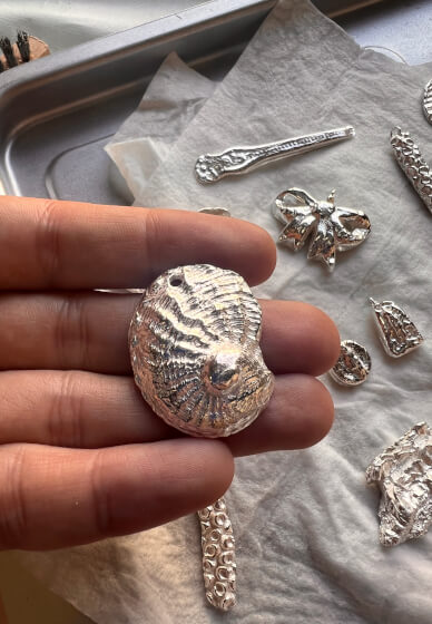 Silver Pendant or Earrings Workshop: Casting Nature Into Silver