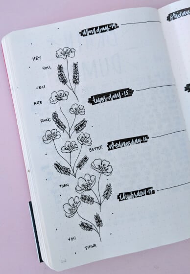 Simple Floral Illustrations for Bullet Journaling