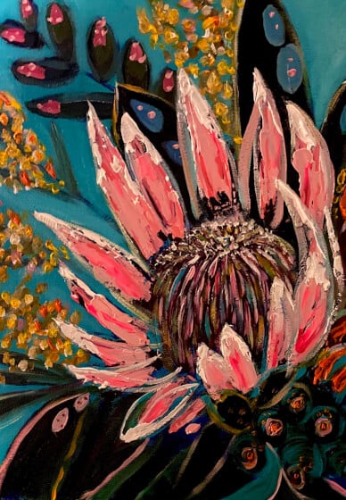 Sip and Paint a King Protea Bouquet