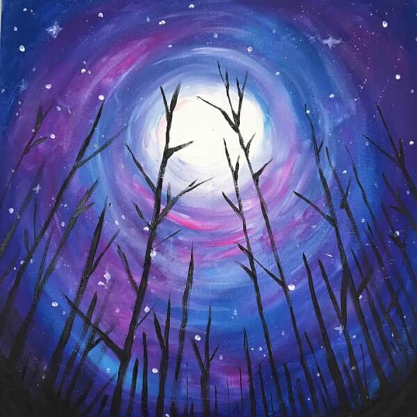 Sip and Paint a Purple Night | Online class & kit | ClassBento