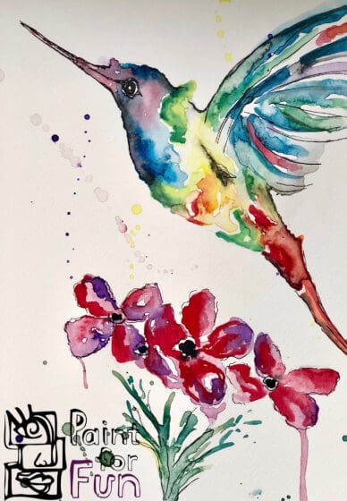 Sip and Paint a Watercolour Hummingbird
