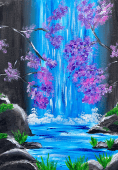 Sip and Paint a Waterfall with Acrylics