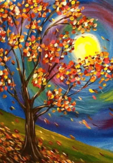 Sip and Paint an Autumn Tree