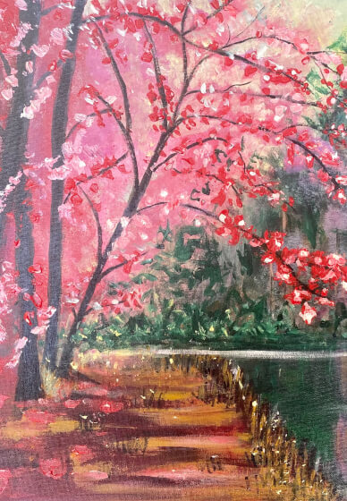 Sip and Paint at Home: Blushing Blossoms