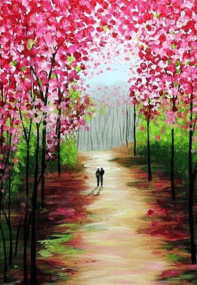 Sip and Paint Cherry Blossoms