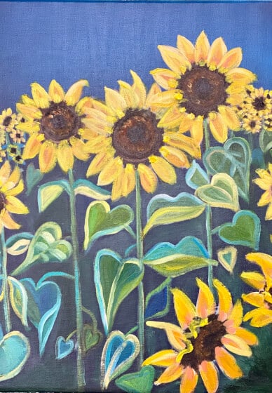 Sip and Paint Class Hen's Party; Sunflower Love