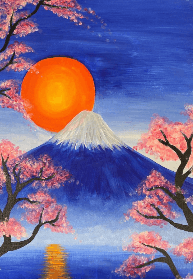 Sip and Paint Class: Mt Fuji Blossoms