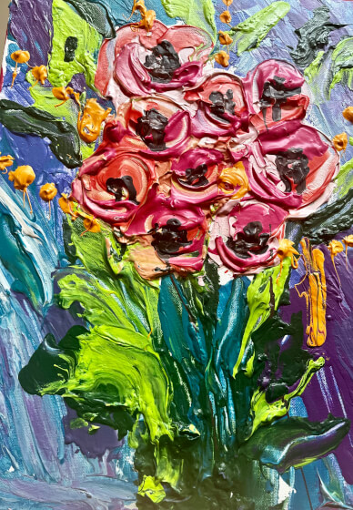 Sip and Paint Class: Textured Bouquet of Flowers