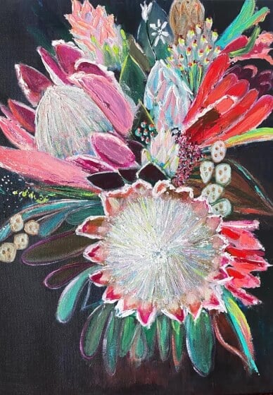 Sip and Paint Class with Lunch: Protea Passion