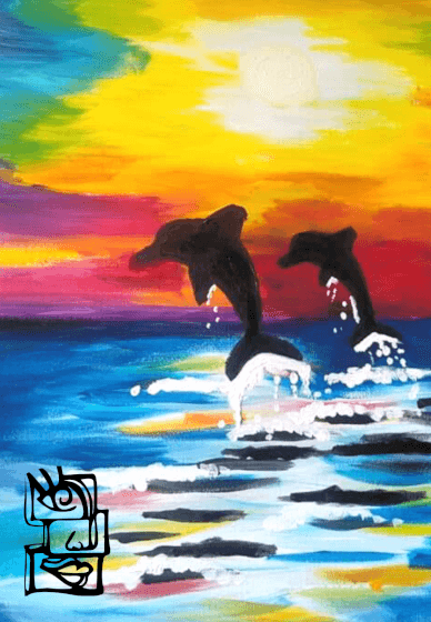 Sip and Paint Dolphins