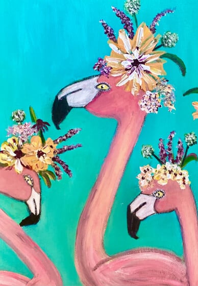Sip and Paint Flamingo Fashion