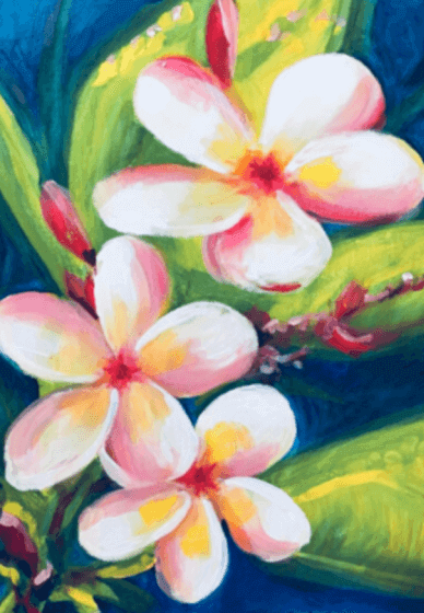Sip and Paint Frangipanis