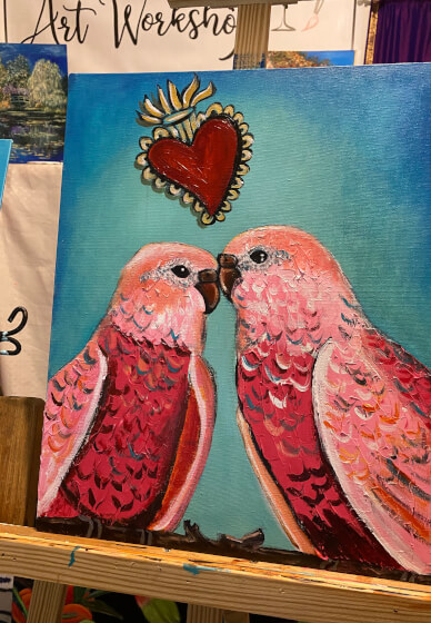 Sip and Paint Love Birds
