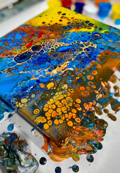Sip and Paint Pouring Class: Two Canvases