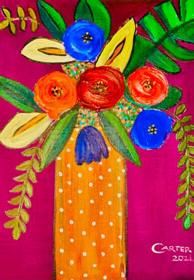 Sip and Paint Tropicana Me Pink Flowers