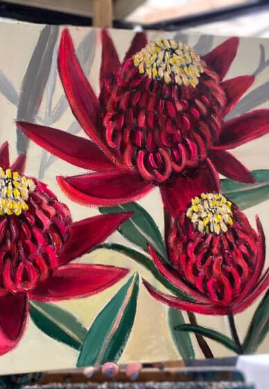 Sip and Paint Waratah Eye Candy