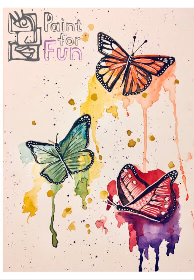 Sip and Paint Watercolour Butterflies
