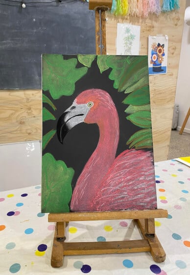 Soft Pastel Painting Class for Kids: Flamingo