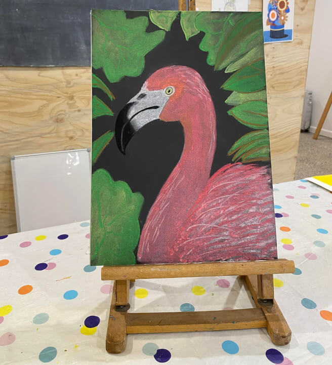 Soft Pastel Painting Class for Kids: Flamingo