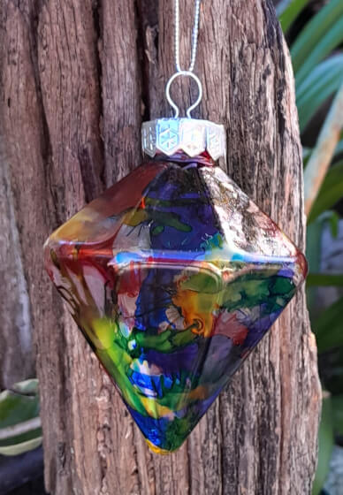 Stained Glass Alcohol Ink Christmas Baubles Workshop