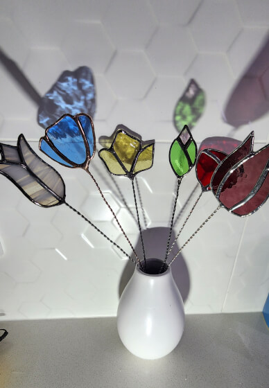 Stained-Glass Stemmed Flower Tutorial Video