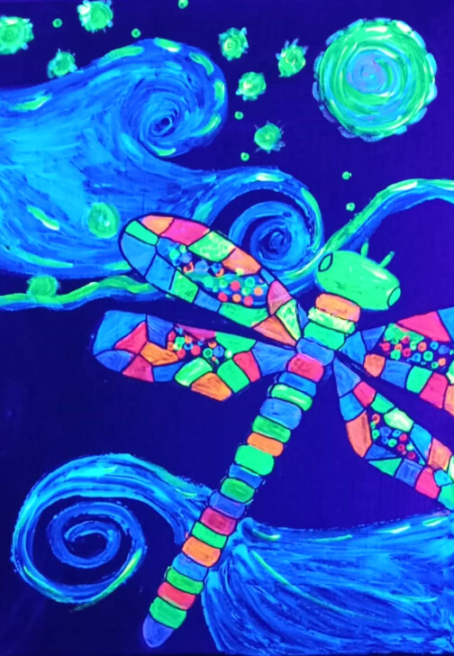 Starry Night Dragonfly Glow in the Dark Paint, Sip and Sky Tour
