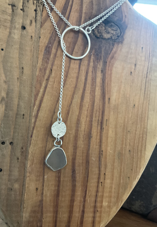 Sterling Silver Threader Necklace Class: Sea Glass Setting