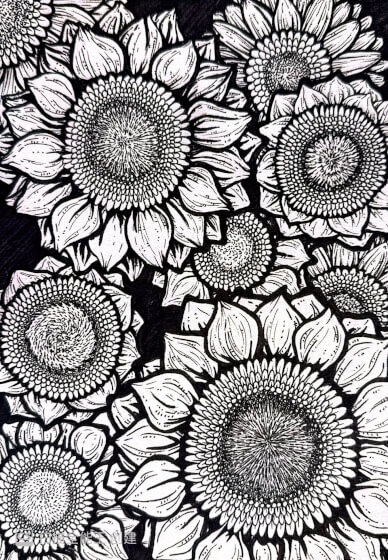 Sunflowers Fineliner Drawing Workshop