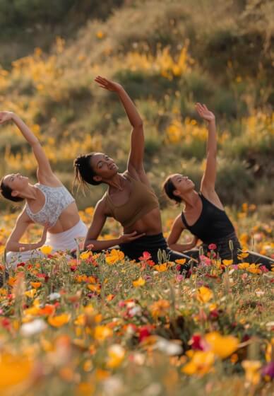 Sunrise Yoga Class in the Flower Patch