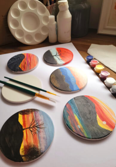 Sunset Dream Ceramic Coaster Kit