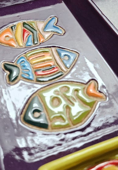 Sushi Stencil Platter - Pottery Workshop
