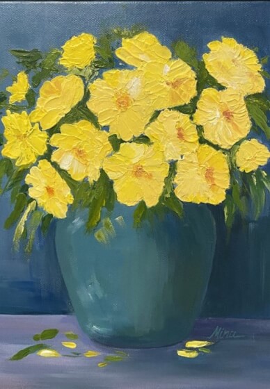 Texture Pot of Flowers Workshop