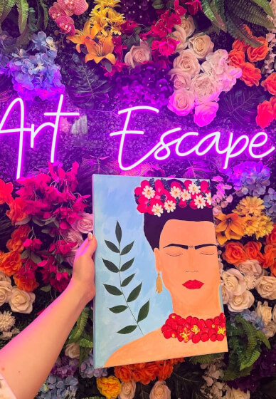 Frida Kahlo Textured Canvas Art Workshop