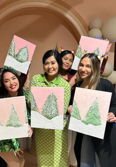 Textured Christmas Tree Paint and Sip Class