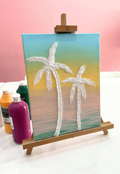 Textured Paint and Sip Class: Palm Trees