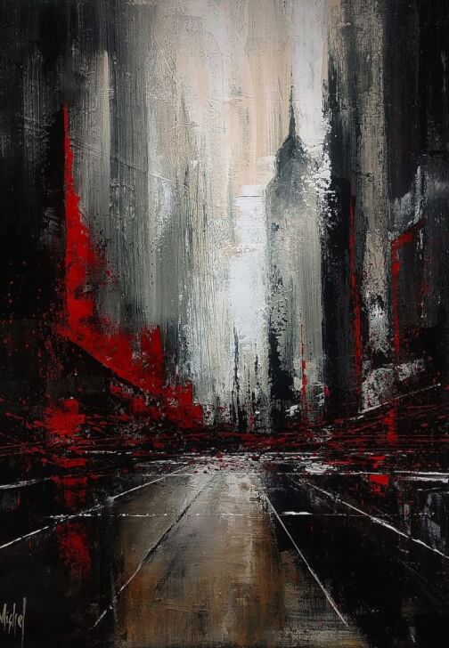 Textured Urban Cityscape Painting Class