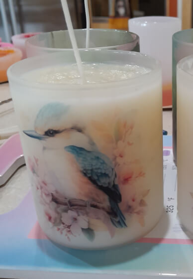 Two Lovely Matching Sublimated Candles Workshop