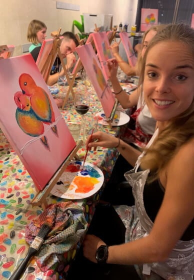 Valentines Paint and Sip Class: Love Birds