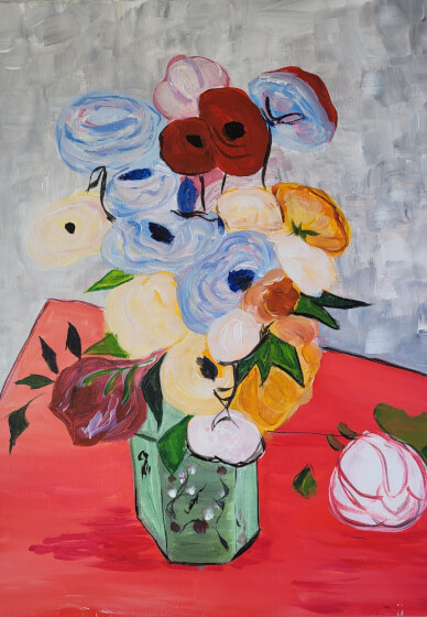 Van Gogh Roses Art Class