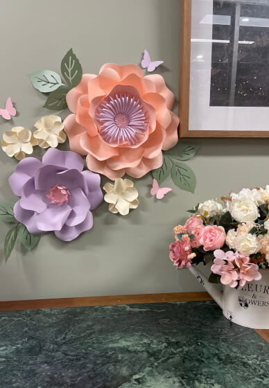 Wall Paper Flowers Set Class