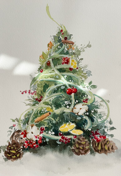 Watercolour Christmas Card Making Workshop
