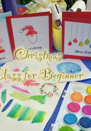 Watercolour Christmas Card Painting Class for Beginners