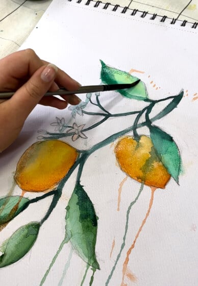 Watercolour Class: Sip Pimm's and Paint Summer Fruit