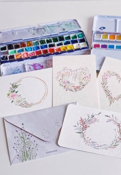 Watercolour Greeting Cards Class: Floral Wreath