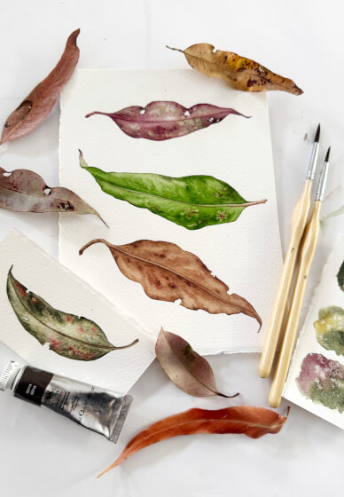 Watercolour Leaf Painting Class for Beginners